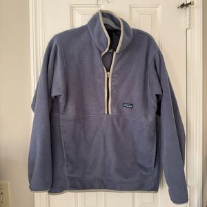 Patagonia Synchilla Half-Zip Fleece, Light blue with white trim